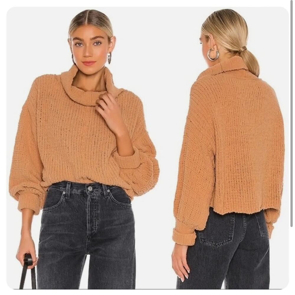 Free People Oversized Cowl Neck Pullover Sweater Be Yours Camel